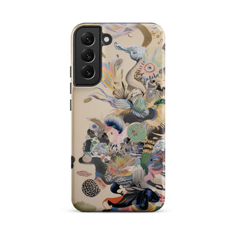 Into the Wild - Dreamy Botanical Art Phone Case Samsung Galaxy S22 Plus / Matte Beige Phone Case Vibrant Surreal Illustration Sea Creatures