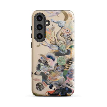 Into the Wild - Dreamy Botanical Art Phone Case Samsung Galaxy S24 Plus / Gloss Beige Phone Case Adorned Vibrant Surreal Illustration Sea