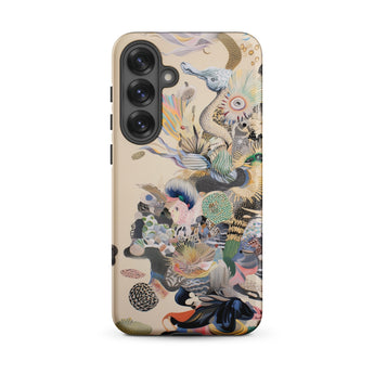 Into the Wild - Dreamy Botanical Art Phone Case Samsung Galaxy S25 Plus / Matte Beige Phone Case Adorned Vibrant Surreal Illustration Sea