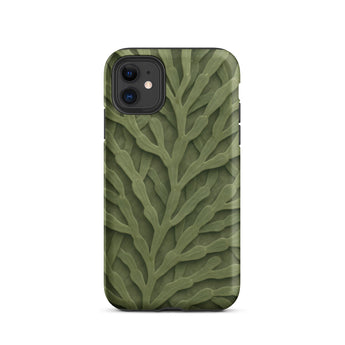 Custodia per iPhone con intricato motivo di foglie verdi, 11 / Opaca, Custodie per telefoni cellulari, Toby Leon