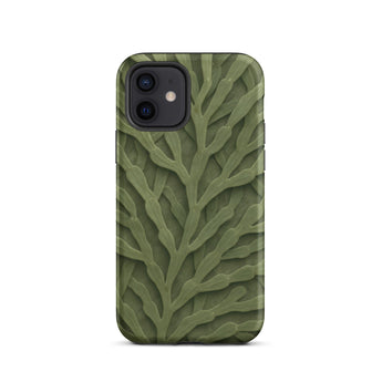 Custodia per iPhone con intricato motivo di foglie verdi, 12 / Opaca, Custodie per telefoni cellulari, Toby Leon