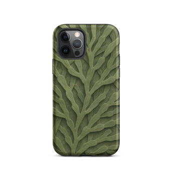 Custodia per iPhone con intricato motivo di foglie verdi, 12 Pro / Opaca, Custodie per telefoni cellulari, Toby Leon