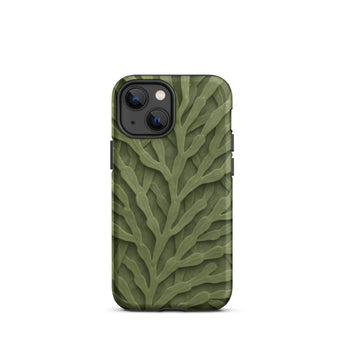 Custodia per iPhone con intricato motivo di foglie verdi, 13 Mini / Opaca, Custodie per telefoni cellulari, Toby Leon