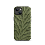 Custodia per iPhone con intricato motivo di foglie verdi, 13 / Opaca, Custodie per telefoni cellulari, Toby Leon