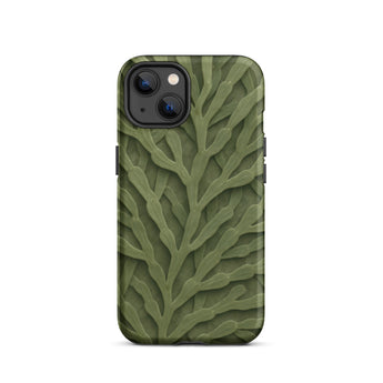 Custodia per iPhone con intricato motivo di foglie verdi, 13 / Opaca, Custodie per telefoni cellulari, Toby Leon