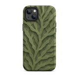 Custodia per iPhone con intricato motivo di foglie verdi, 14 Plus / Opaca, Custodie per telefoni cellulari, Toby Leon