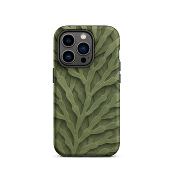 Custodia per iPhone con intricato motivo di foglie verdi, 14 Pro / Opaca, Custodie per telefoni cellulari, Toby Leon