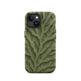 Custodia per iPhone con intricato motivo di foglie verdi, 15 / Opaca, Custodie per telefoni cellulari, Toby Leon