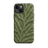 Custodia per iPhone con intricato motivo di foglie verdi, 15 Plus / Opaca, Custodie per telefoni cellulari, Toby Leon