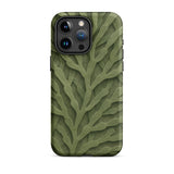 Custodia per iPhone con intricato motivo di foglie verdi, 15 Pro Max / Opaca, Custodie per telefoni cellulari, Toby Leon