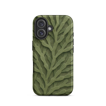 Custodia per iPhone con intricato motivo di foglie verdi, 16 / Opaca, Custodie per telefoni cellulari, Toby Leon