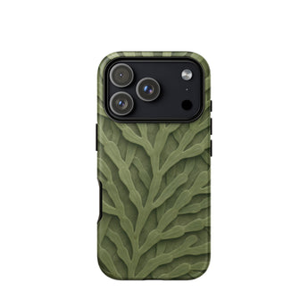 Custodia per iPhone con intricato motivo di foglie verdi, 17 Pro / Opaca, Custodie per telefoni cellulari, Toby Leon