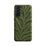 Intricate Green Leaf Pattern Phone Case, Samsung Galaxy S21 Fe / Matte, Mobile Cases, Toby Leon