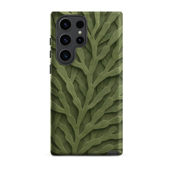 Intricate Green Leaf Pattern Phone Case, Samsung Galaxy S23 Ultra / Matte, Mobile Cases, Toby Leon