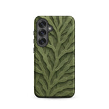 Intricate Green Leaf Pattern Phone Case, Samsung Galaxy S25 / Matte, Mobile Cases, Toby Leon