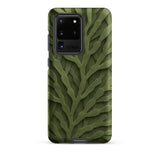 Intricate Green Leaf Pattern Phone Case Samsung Galaxy S20 Ultra / Matte Olive-green Textured Detailed Raised Deep Forest Shadows, Bright