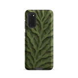 Intricate Green Leaf Pattern Phone Case Mobile Cases Textured Olive Green Phone Case Detailed Raised Leaf Deep Forest Shadows, Bright