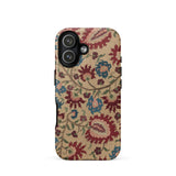 Ionian Islands Embroidery - Textile Folk Art Phone Case Iphone 17 / Matte Vintage Floral Iphone Case Beige Background Red Blue Ionian