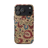 Ionian Islands Embroidery - Textile Folk Art Phone Case Iphone 17 Pro Max / Matte Beige Floral Patterned Phone Case Black Camera Cutout