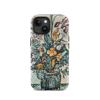 Iris Arum Tulips - Paul Signac Phone Case Iphone 15 / Matte Smartphone Colorful Floral Vase Illustration Signac’s, Mosaic Mobile Cases