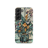 Iris Arum Tulips - Paul Signac Phone Case Samsung Galaxy S22 / Matte Vibrant Floral Detailed Illustration Orange Purple Signac’s, Mosaic