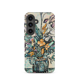Iris Arum Tulips - Paul Signac Phone Case Samsung Galaxy S24 / Matte Vibrant Illustrated Floral Arrangement Decorative Vase Signac’s,