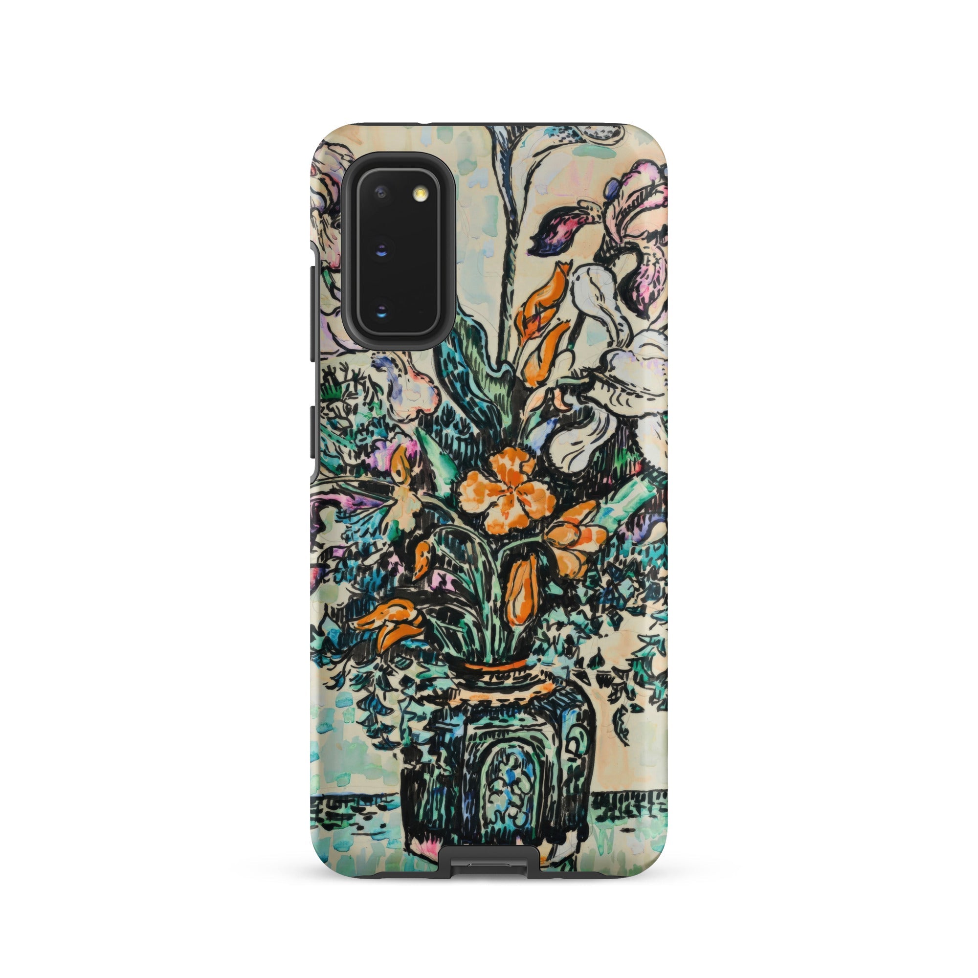 Iris Arum Tulips Paul Signac Samsung Case, Galaxy S20 / Matte, Smartphone Case Colorful Floral Vase Design