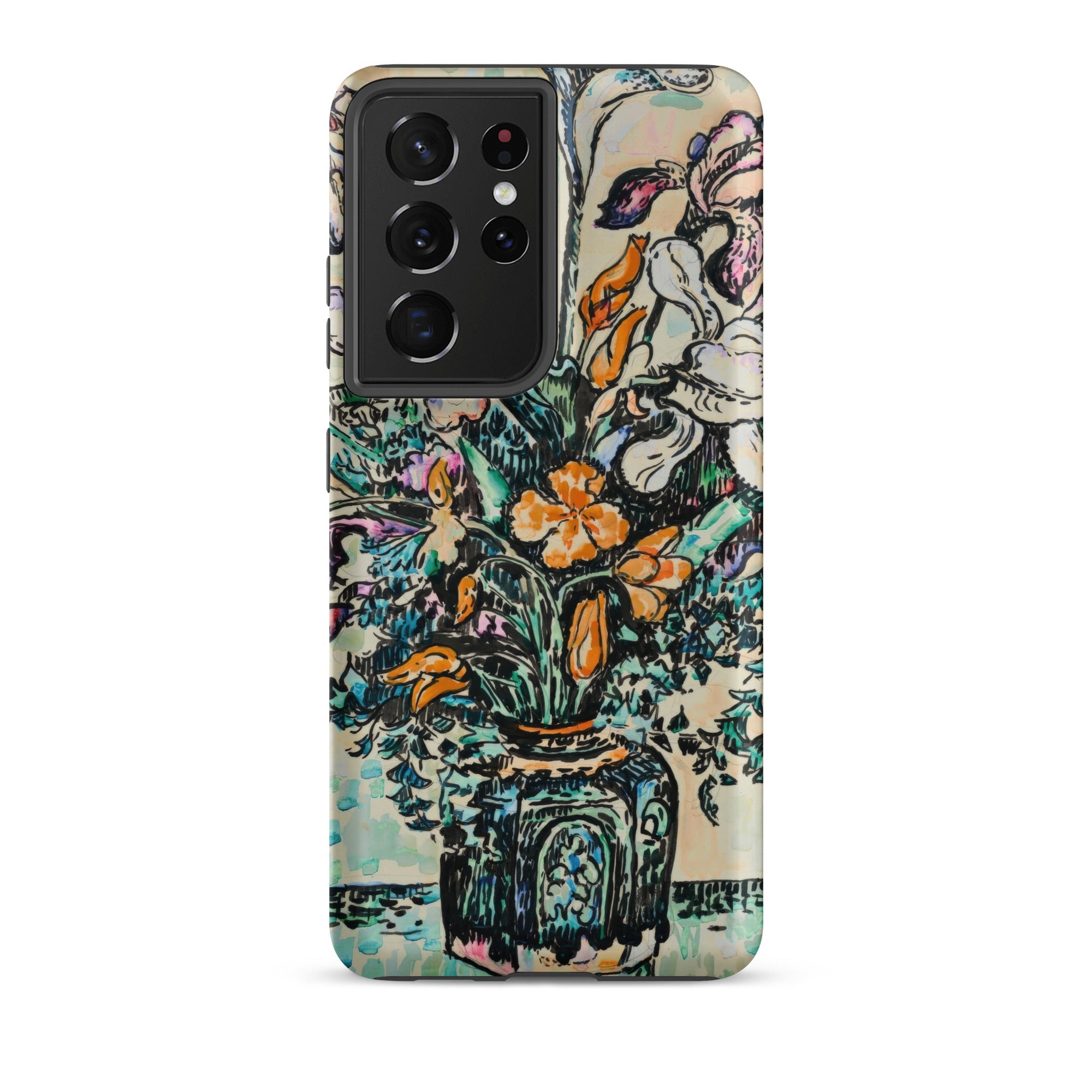 Iris Arum Tulips Paul Signac Samsung Case, Galaxy S21 Ultra / Matte, Samsung Galaxy S21 Ultra Phone Case Colorful Floral