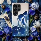Iris Flowers - Ohara Koson Phone Case Sleek White Phone Case Adorned Vibrant Blue Iris Ohara Koson Iphone, Iphone Case, Flowers