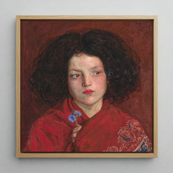 Irish Girl - Ford Madox Brown Art Print / Canvas, 12x12’’ / 31x31cm / Natural Frame, Posters Prints & Visual Artwork, Toby Leon
