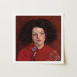Irish Girl - Ford Madox Brown Art Print / Canvas Framed Reproduction Classical Portrait Young Dark Curly, Florid Cheek Prints