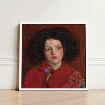 Irish Girl - Ford Madox Brown Art Print / Canvas Framed Portrait Young Dark Curly Hair Red, Florid Cheek Prints