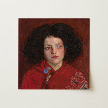 Irish Girl - Ford Madox Brown Art Print / Canvas Square Canvas Painting Young Girl Dark Curly Hair Irish Girl, Ford Madox Brown Art, Florid