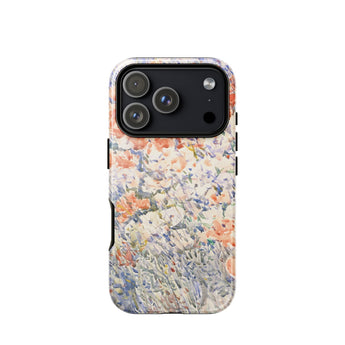 The Island Garden - Childe Hassam Phone Case Iphone 17 Pro / Gloss Floral-patterned Soft Peach White Blue Hues, Appledore Mobile Cases