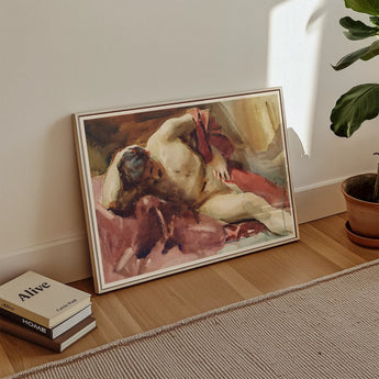 Italian Model - John Singer Sargent Art Print / Canvas Framed Painting Nude Figure Soft Warm Tones Visible, Male, Time Made, Gilded Age