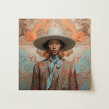 Iyaan - Gay Malay Cowboy Dandy Art Print / Canvas, 12x12’’ / 31x31cm / Unframed / no Border, Posters Prints & Visual Artwork, Toby Leon