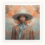 Iyaan - Stampa d'arte Cowboy Dandy Gay Malese / Tela, 12x12’’ / 31x31cm / Senza cornice / Bordo bianco, Poster, Stampe e Opere d'arte visiva, Toby Leon