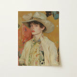Jacob - Queer Couture Cowboy Art Print / Canvas Vintage-style Portrait Young Person Off-white Wide-brimmed Hat, Prints
