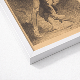 Framed Black-and-white Sketch Muscular Legs Motion Enclosed Clean Etching La Lutte, Jacob Catches, Mid-collapse, Absorbing Velázquez’s