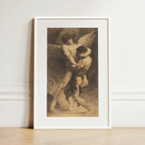 Jacob Wrestling with the Angel - Leon Bonnat Art Print / Canvas, Prints