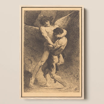 Jacob Wrestling with the Angel - Leon Bonnat Art Print / Canvas, Prints