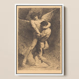 Jacob Wrestling with the Angel - Leon Bonnat Art Print / Canvas, Prints