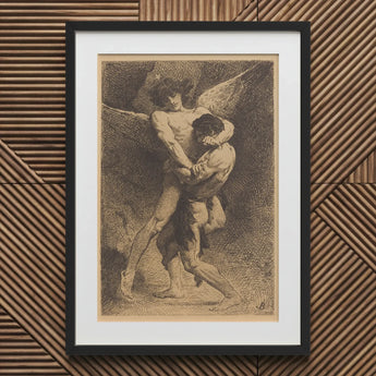 Jacob Wrestling with the Angel - Leon Bonnat Art Print / Canvas, Prints