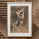 Jacob Wrestling with the Angel - Leon Bonnat Art Print / Canvas, Prints