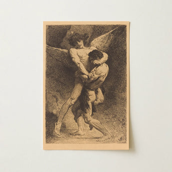 Jacob Wrestling with the Angel - Leon Bonnat Art Print / Canvas, Prints