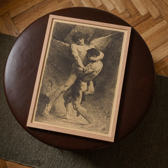 Jacob Wrestling with the Angel - Leon Bonnat Art Print / Canvas, Prints