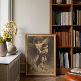 Jacob Wrestling with the Angel - Leon Bonnat Art Print / Canvas, Prints