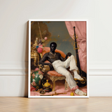 Framed Portrait Black Man Ornate Chair Adorned Gold Gay Sailor, Dandy, Jacques Reclines
