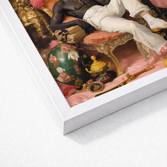 Framed Reproduction Classical Painting Ornate Gilded Chair Pink Gay Black Sailor, Dandy, Jacques Reclines