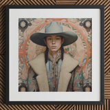 Jacy - Native American Gay Cowboy Art Print / Canvas, Dandy Gay Cowboy, Gay Native American, Native American Cowboy